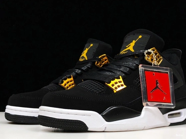 Bmlin shoes Air Jordan 308497-032 Metallic 4 Gold-White Royalty Black 0807
